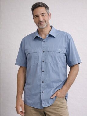 Tilley Men’s Short Sleeve Button-Up Shirt – Size Large